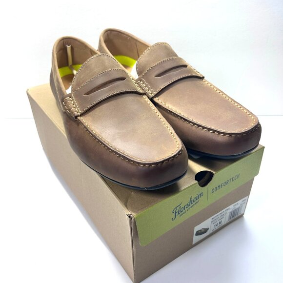 Florsheim Motor Moc Toe Men's Shoes Brown US 14M  Venetian Driver Loafers - Picture 1 of 7
